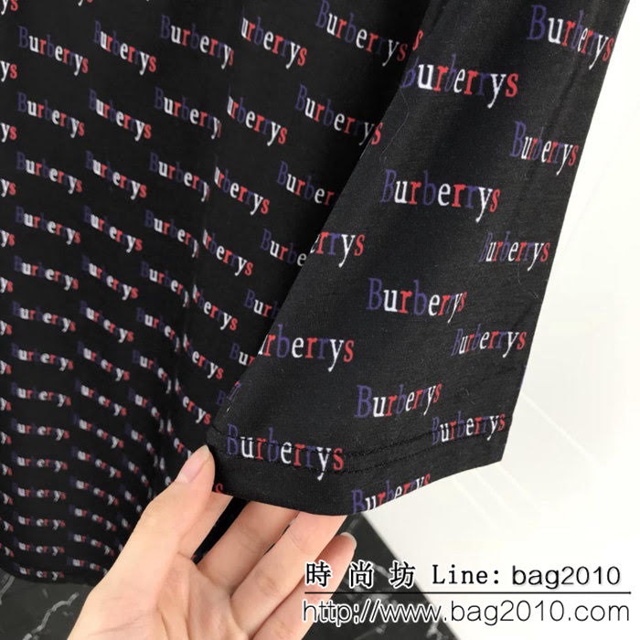 BURBERRY巴寶莉 19ss早春新款短袖 滿印字母印花logo 絲光混紡面料 高版本男女同款 ydi2264